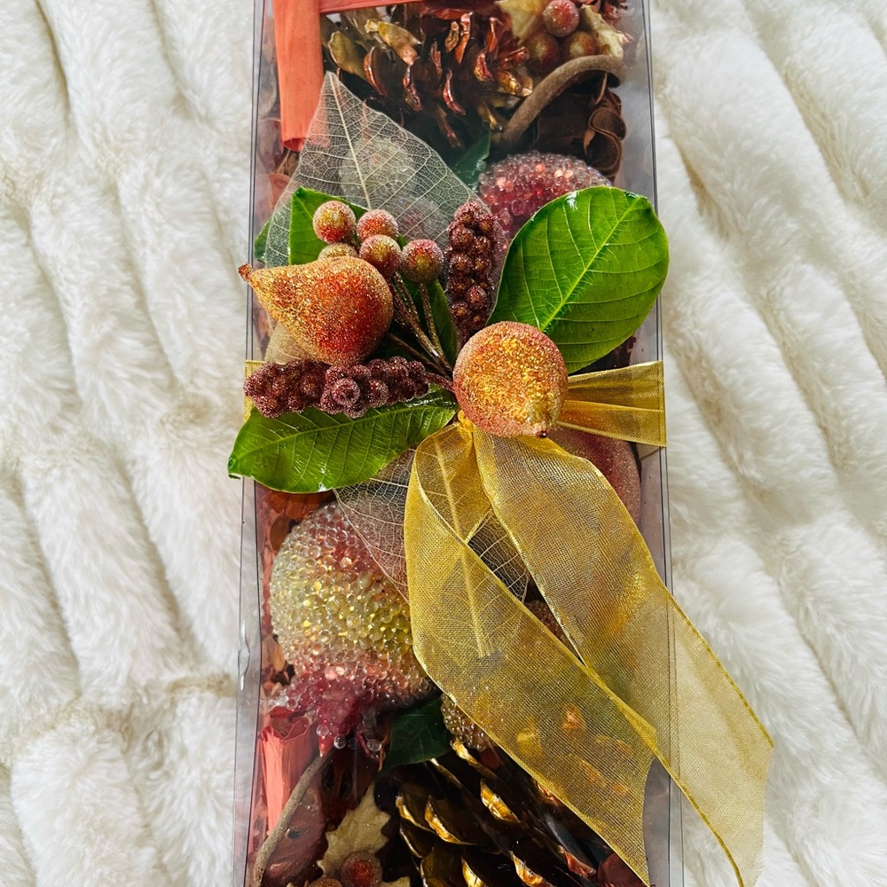 Potpourri and beaded fruit in set/2 boxes. Lightly scented. Beautiful! NWT❣️ - Picture 4 of 6